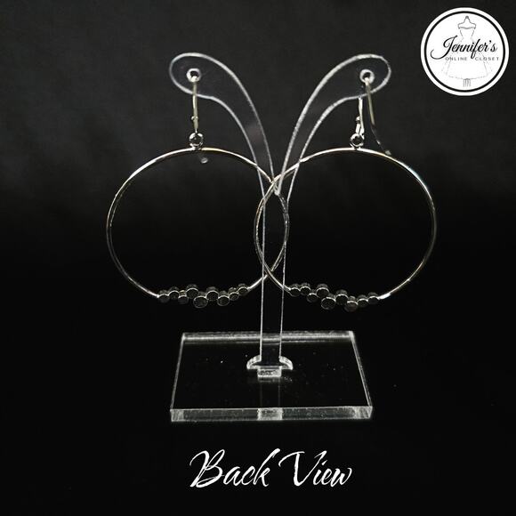 Lia Sophia NWT "Flirty" Silver Tone with Cut Crystal Dangle Earrings - Picture 6 of 8